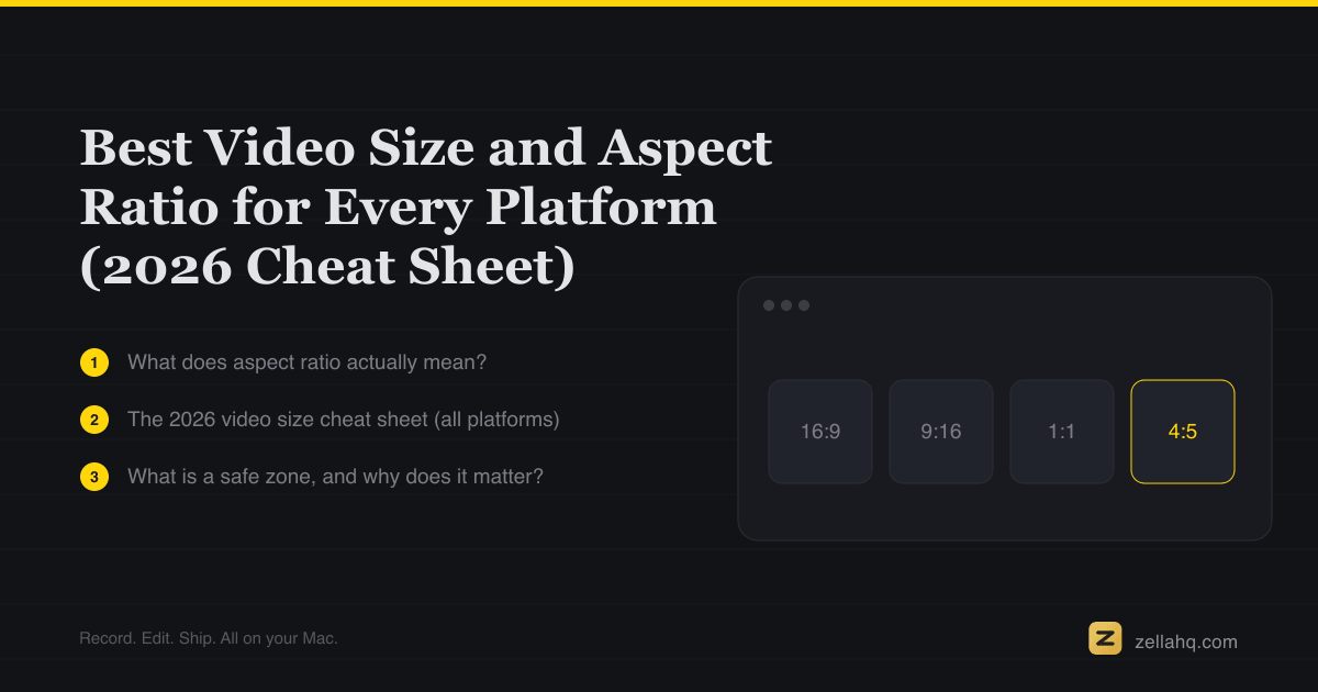 Best Video Size and Aspect Ratio for Every Platform (2026)