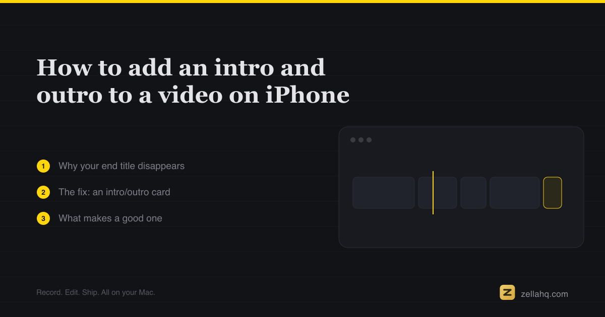 How to add an intro and outro card to a video on iPhone
