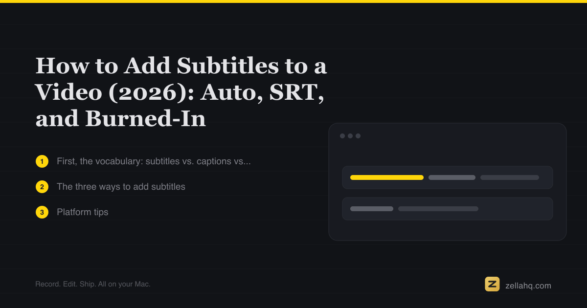 How to Add Subtitles to a Video (2026): Auto, SRT, and Burned-In