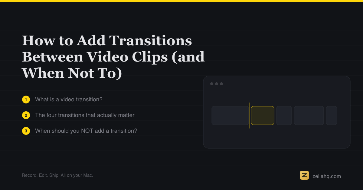 How to Add Transitions Between Video Clips (and When Not To)