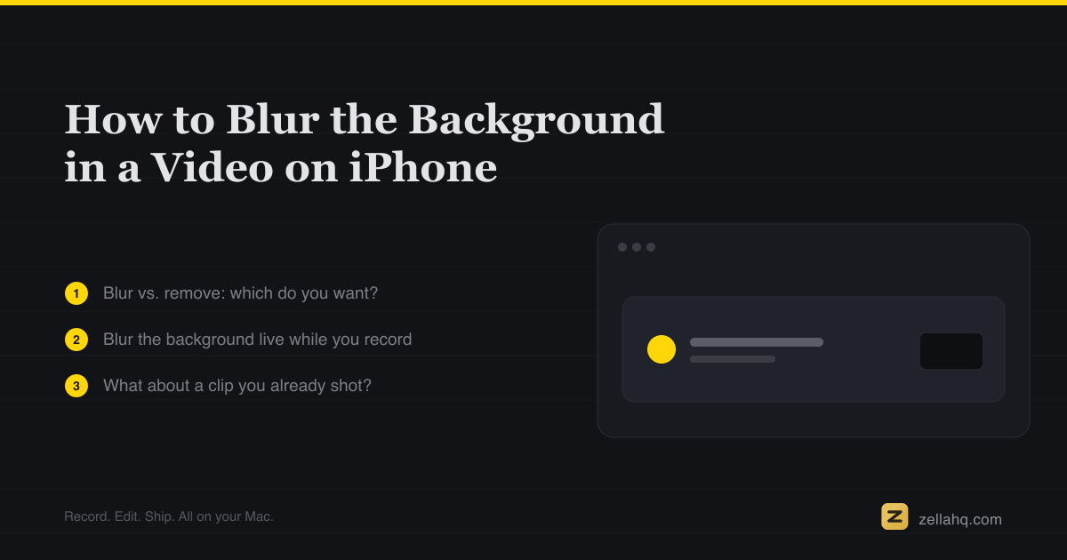 How to Blur a Video Background on iPhone While Recording
