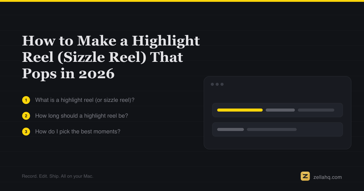 How to Make a Highlight Reel or Sizzle Reel (2026 Guide)