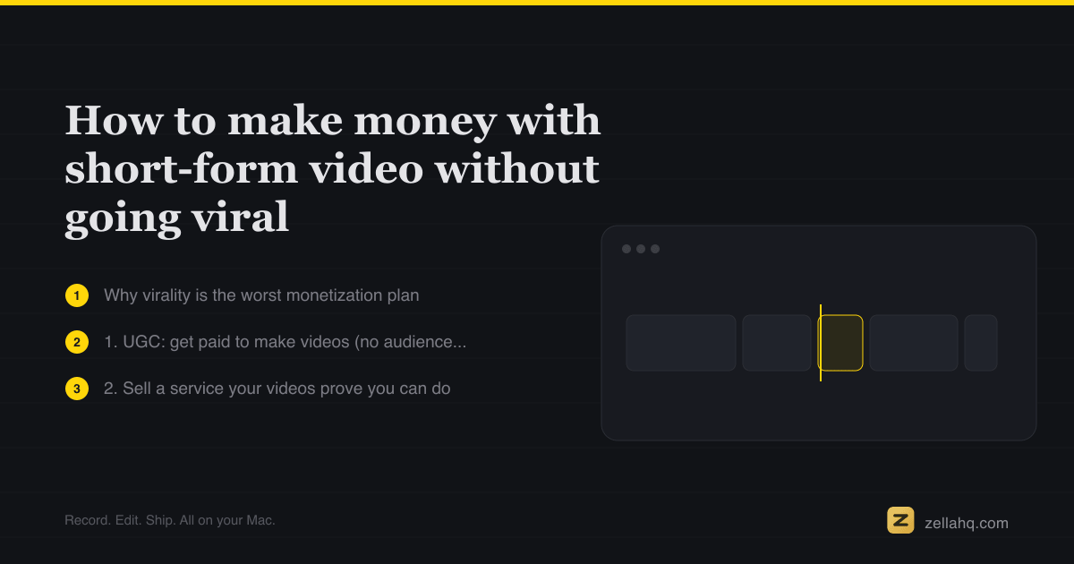 How to make money with short-form video without going viral