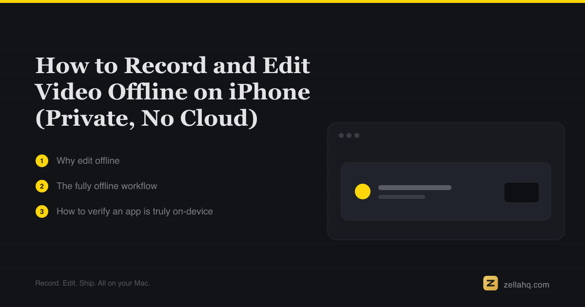 How to Record and Edit Video Offline on iPhone (No Cloud)