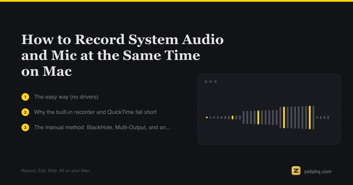 How to Record System Audio and Mic at Once on Mac