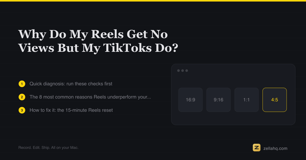 Why Do My Reels Get No Views But My TikToks Do? (8 Fixes)