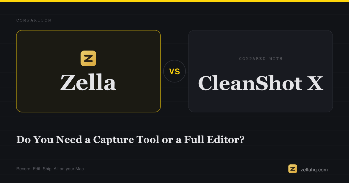 Zella vs CleanShot X: Capture Tool or Video Editor?