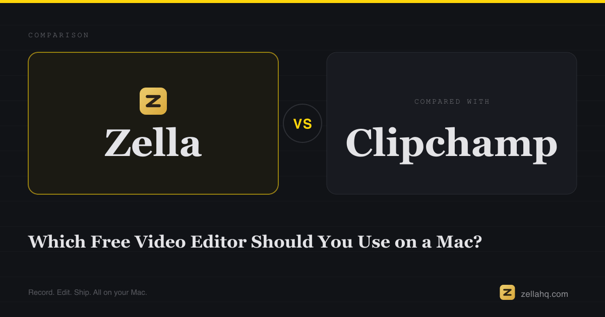Zella vs Clipchamp: Which Free Editor for Mac?